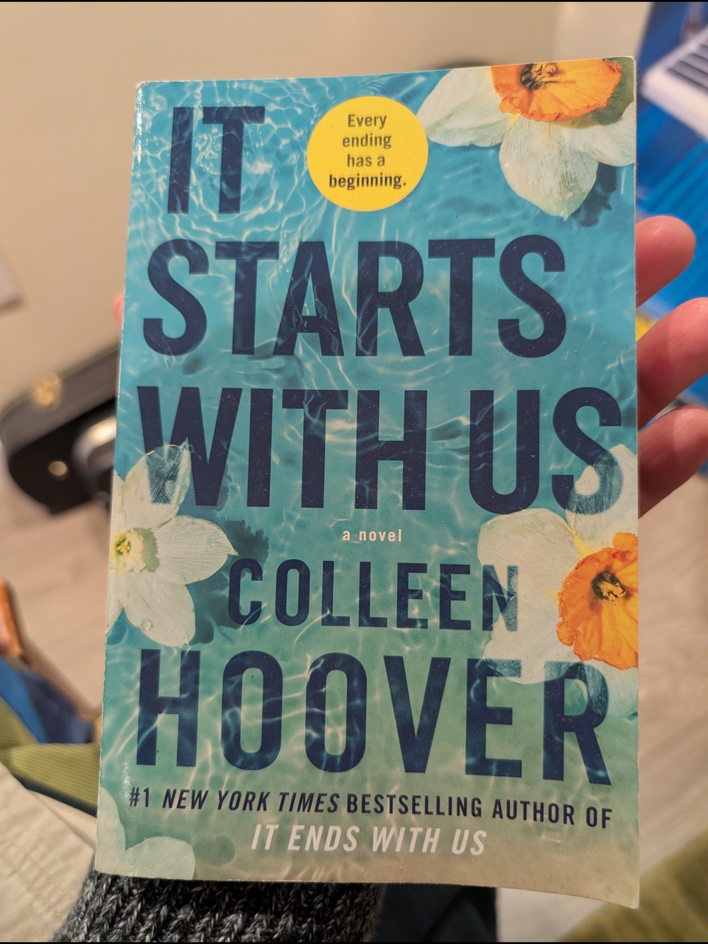 It Starts With Us by Colleen Hoover - Aqua Floral Paperback